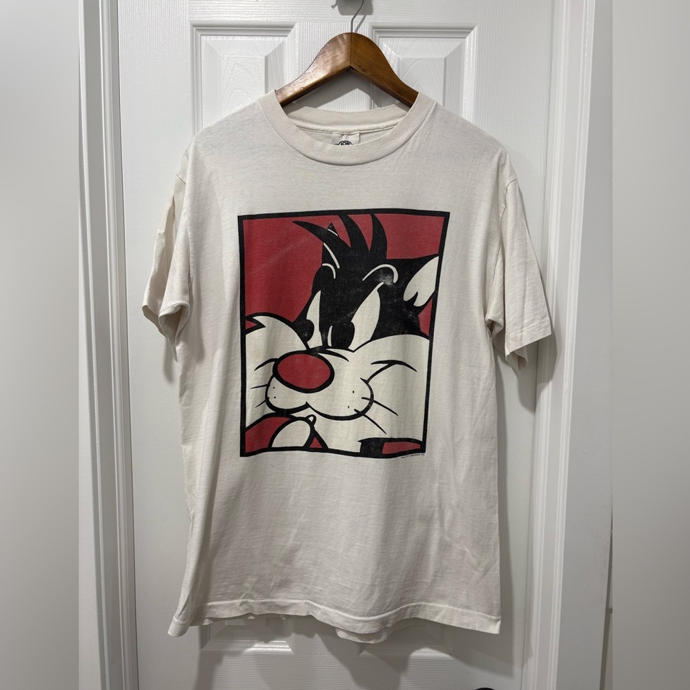 Vintage Sylvester Graphic Tee Mens large 1991 Warner bros
